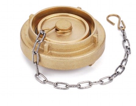 Blank cap with chain, GB DN40, brass